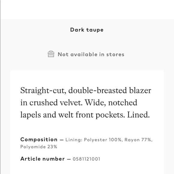 NWT H & M Crushed Velvet Blazer size 10 - Picture 12 of 12